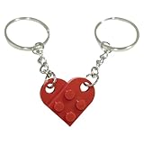 Keychain,1 Pcs SchlüSselanhänger Herz,Herz Schlüsselanhänger,Pärchen SchlüsselanhäNger,Herz Geschenk,Für Beide Herzförmiger Baustein SchlüSselanhänger Paar Für Valentinstag Weihnachten Geschenk