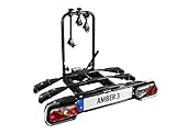 EUFAB 11555 Fahrradträger AMBER 3, E-Bike geeignet, teilweise vormontiert, Diebstahlschutz, für 3 Fahrräder, für Anhängerkupplung, ca. 102 x 74 x 72 cm, Schwarz