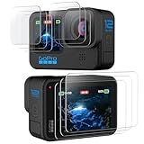 JETech Schutzfolie für GoPro Hero 12/11/10/9 Black mit Kameraschutz, Panzer Schutz Glas Folie Displayschutz Kamera, Einfaches Installationswerkzeug, HD Klar, 3 Stück Jeweils