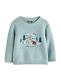 NEXT Jungen Weihnachtlicher Strickpullover Mineral Blue 116-122