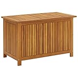 Myheimly Akazienholz Massiv Garten Aufbewahrungsbox Auflagenbox Kissenbox Gartenbox Gartentruhe Kissentruhe Gartenmöbel Truhe Box Kiste 90 x 50 x 58 cm