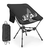 TOPCHANCES Campingstuhl Faltbar,Camping Stuhl Tragbarer Campingstühle 150Kg Faltstuhl Ultraleichter Packmaß Kleiner Klappstuhl mit Seitentaschen&Atmungsaktives Mesh für Picknick,Outdoor,Wandern