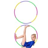 Hula Hoop Reifen Kinder 2er Set (58cm, 100g) - Hulahoop für Kinder 3-12 Jahre mit 8 Segmenten - Hoola Hoop für Outdoor-Sport & Familienspiele
