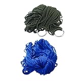 YARNOW 2st Hängematte Aus Nylonseil Im Freien Doppelt Terrasse Schlafhängematte Außen Überdachung Luft Camper Faltbar Campinghängematte Mit Netz Wohnung Stickig Hängematten Zelt