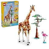 LEGO Creator 3in1 Tiersafari, Kreativ-Set mit Tierfiguren, Spielzeug-Giraffe, Gazellen und Löwe, Spielzeug-Tiere für Mädchen und Jungen, Natur-Geschenk für Kinder ab 9 Jahren 31150