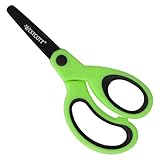 Westcott Softgrip Kinderschere Neon Grün Rechtshänder | Schere mit ergonomischem Griff für Vorschulkinder | Bastelschere 13 cm (5') ideal für Kinderhände | Abgerundete Spitze | E-21565 00