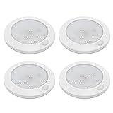 Dream lighting 4er Set 12v LED Lampe Dimmbar Wohnmobil Wohnwagen Boot Innen Deckenlampe Flach mit Memory-Funktion IP44 7,6CM Warmweiss