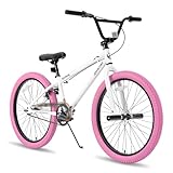 JOYSTAR Gemsbok 24 Zoll Kinder Freestyle BMX Fahrrad für Jungen Mädchen im Alter von 8-13 Jahren, 20“ Kinderfahrräder, weiß