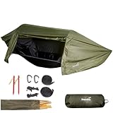 Skandika Hängemattenzelt Rian | Hängematte Outdoor mit Moskitonetz, 200 kg Tragkraft, Ultraleicht, Nylon, 1 Person Zelt, Atmungsaktiv, Baum-Aufhänge-Set | Reisehängematte Wandern, Trekking, Camping