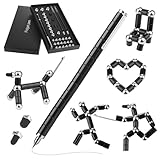 GlasFlength Magnetstift Fidget Pen, Lustige Magnet Stift Schwarz Magnetischer Kugelschreiber Gravity Pen Geschenke Coole Gadgets für Männer Frauen Kinder Teenager Weihnachten Geburtstagsgeschenk