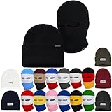 PGWEAR Mütze und Sturmhaube in schwarz rot blau grau (Schwarz)