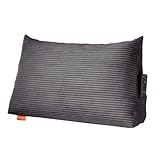 sleepling Rückenkissen Cord Optik, Keilkissen für Bett und Sofa, Lendenkissen, Lesekissen, Strandkissen, Kissen zum Lesen groß mit Seitenfach, Waschbarer Bezug, 70 cm breit, dunkelgrau