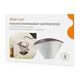 Aieve Kaffee Filter Wiederverwendbar Kaffeefilter Größe 4 Edelstahl Dauerfilter kompatibel mit Philips Filterkaffeemaschine(HD7546/20) für Filterhalter Kaffeemaschine (8-12 Tassen)