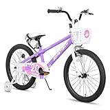 JOYSTAR Pluto 20 Zoll Kinderfahrrad für 9-11 jährige Jungen und Mädchen. 20-Zoll-Kinderfahrrad mit Stabilisator/Ständer und Korb.lila