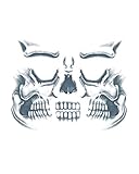 Horror-Shop Totenkopf Gesicht-Tattoo als Halloween Make-Up Effekt
