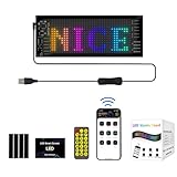 Flexibler LED Anzeigetafel, LED Laufschrift Programmierbar mit Bluetooth-App-Steuerung, USB Betriebene, für Auto, LKW, Geschäft, Bar, Graffiti, Text, Animation Anzeig, Werbung,17.3x7cm (S)