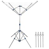Monzana® Wäschespinne Höhenverstellbar Camping Wäscheständer Wäscheleine Garten