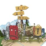 MOKIO® Pop-Up Karte – Wandern/Klettern – 3D Grußkarte zum Geburtstag, Geburtstagskarte für eine Wanderung in den Bergen, Bergsteigen oder Wanderurlaub