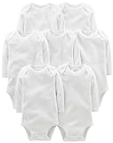Simple Joys by Carter's Unisex-Baby Side-snap Long-Sleeve Shirt Body, Weiß, 0 Monate (7er Pack)