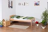 Einzelbett 'Easy Premium Line' K1/2n, Buche Vollholz massiv Natur - Maße: 90 x 190 cm