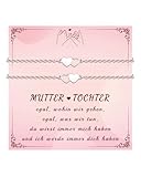 BOCHOI 3 Stück Mutter Tochter Armband Herz Geschenk für Mutter und Tochter Geburtstag Mädchen Geburtstags Geschenk Weihnachten Einschulung Geschenke Schulkind Abschluss Mädchen Armband Freundschaft