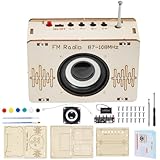 Radio Bausatz, DIY Kits Holz Radio, Lautsprecher Bausatz, DIY Radio Set, Lackierbares Spielzeug, Holz Experimente Wissenschaft für Kinder, Elektronik Baukasten, STEM-Spielzeug für Alter 8-12 Jahre