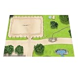 GRAPHIC LOUNGE Spielmatte für Kinder – 150 x 100 cm Spielteppich Kinder – Bauernhof, Ponyhof, Pferdekoppel & Zoo – rutschfest, robust & feucht abwaschbar – Geschenkidee ab 3 Jahren (Pferdekoppel)
