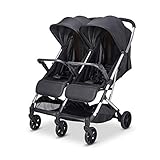 Babify Twin Air Zwillingswagen, leicht und kompakt, zugelassen bis 22 kg, Doppel-Kinderwagen Soft Grey