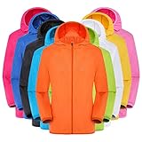 Regenjacke Herren Damen Wasserdicht Sonnenschutz Packbare Atmungsaktiv Windbreaker Frühling Sommer Ultraleichte Fahrrad Regenmantel mit Kapuze Einfarbig Outdoorjacke Wandern Fischen Camping S-4XL