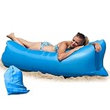 Retoo Wasserdichtes Aufblasbares Sofa 190x70cm mit Kompakte Tragebeutel, Luftsofa und Reißfestem Gewebe von bis zu 200kg, Ideal für Camping, Meer, Strand, Air Lounger, Indoor und Outdoor, Blau