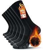 TANSTC Merino Socken Herren 39-42, Warme Outdoor & Trekking Wollsocken, Arbeitssocken,Atmungsaktiv & Anti-Blasen Warm Dicke Gepolstert Thermosocken für Herren, Damen, 3 Paar