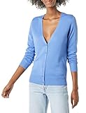 Amazon Essentials Damen Leichter Cardigan mit V-Ausschnitt (in Übergröße erhältlich), Blau, M