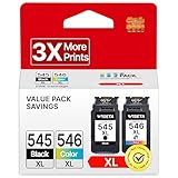 WISETA PG-545XL CL-546XL Patronen für Canon Druckerpatronen 545 546 XL Multipack für PIXMA MX495 TS3150 TR4551 MX490 MG3050 TS3350 MG2950 MG2550S TS3151 TR4500 tintenpatronen(1 Schwarz, 1 Farbe)
