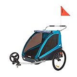 Thule Coaster XT Fahrradanhänger, Fahrradanhänger für 2 Kinder Blue One-Size