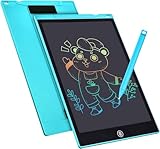 Bunte LCD Schreibtafel 12 Zoll，LCD Writing Tablet Elektronischer Tablette Grafiktablet Digitaler Drawing Pad，Kinderspielzeug FÜR 3-12 Jahre Alte Mädchen (Blau)