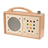 hörbert Musikbox für Kinder. Vorbespielt mit Deutschen Inhalten. Aus Holz mit 9 Playlists. Mit Mikrofon, Internet-Radio, Bluetooth-Lautsprecher, Sleep-Timer und wiederbespielbarer SD-Card.