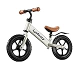 Lyefancy 12-Zoll-Laufrad für Jungen und Mädchen im Alter von 2–5 Jahren, kindgerechtes Trainingsfahrrad ohne Pedale, höhenverstellbarer Sitz – Erstes Laufrad für Kleinkinder(Weiß)