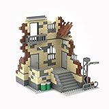Jeamoc Militär Ruine WW2 Ruine Haus Bausteine Bauset, WW2 Ruine Gebäude Militär Haus Bausteine Bauset, 400+ Teile, Kompatibel mit Lego