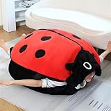 TOPLITHE Tragbares Marienkäfer Kissen, Niedliches Marienkäfer Kuscheltier Kostüm Plüsch Geschenke for Kinder Erwachsene Schlafzimmer Wohnzimmer(60CM/23IN)