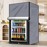 210D Kühlschrank-Abdeckung für den Außenbereich, robust, wasserdicht, zum Schutz von vertikalen Gefrierschränken / Getränkekühlschränken (Grau, 56 x 58 x 86 cm)