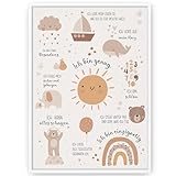 HappyArts® | Kinderzimmer Bild XXL 50x70 cm Affirmationen Poster Deko Mädchen Junge Babyzimmer | Affirmationsposter Affirmationen Selbstliebe Achtsamkeit OHNE RAHMEN