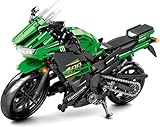 Technik Motorrad Bausteine für Kawasaki Ninja 400, 912 Teile Klemmbausteine Technik Supermotorrad, Technik Rennen Motorrad Konstruktionsspielzeug Kompatibel mit Mainstream Marken