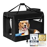 Hunde-Transportbox Tier Hundebox Transporttasche faltbar Hundetasche Haustier-Transport Atmungsaktiv & Wasserabweisend für Hunde & Katzen (L - 70x52x52 cm)