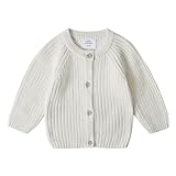 Stellou & friends Cardigan-Strickjacke für Mädchen und Jungen | Hochwertige Baby-Kleidung aus 100% Baumwolle | Gr. 62/68 - Weiß