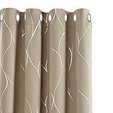 Deconovo Dekoschals für Wohnzimmer dicke Thermovorhang Kälteschutz Thermogardine Hitzeschutz, Ösenvorhang für Schlafzimmer, Vorhang für Fenster, 160x132 cm(HöhexBreite), Taupe, 2er Set