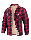 Svanco Holzfällerhemd Herren Gefüttert, Thermo Flanell Hemdjacke Winter, Karo Jacke Mit Multi Taschen