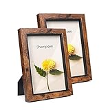 Shampsen 13x18 Bilderrahmen Braun Bilderrahmen mit High Definition Glas für Wandmontage & Tischdisplay