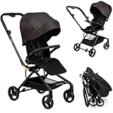 MoMi Kinderwagen ADELLE ab 6. Monat (bis 22 kg), klappbarer Buggy mit 360°-Sitz und 5-Punkt-Sicherheitsgurt, Einkaufskorb, mit Tragegriff zum Tragen nach dem Zusammenklappen