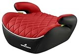 WALSER Premium Kinder Sitzerhöhung Auto Andy, Qualitätssieger Sehr Gut* Kindersitz Auto leicht waschbar, Kindersitzerhöhung Auto 125-150 cm neueste Norm ECE R 129, Sitzerhöhung Auto Kinder schwarz/rot