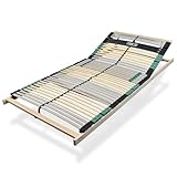 Sleepneo Extra Stabiler Premium Lattenrost 90x200, bis 200Kg belastbar, Kopfteil verstellbar, 42 Latten, 7 Zonen Lattenrost aus Buche und verstärkter Birke, Made in Germany